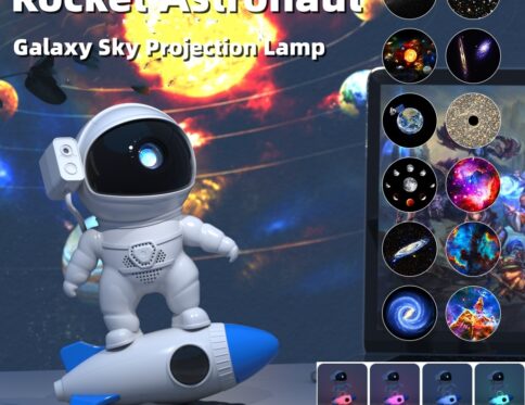 Rocket Astronaut Galaxy Starry Sky Projector Lamp Desktop