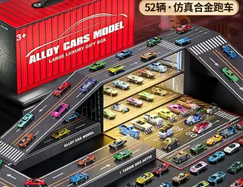 Christmas alloy toy car set car boy 3 children’s gift racing simulation container model gift box 6